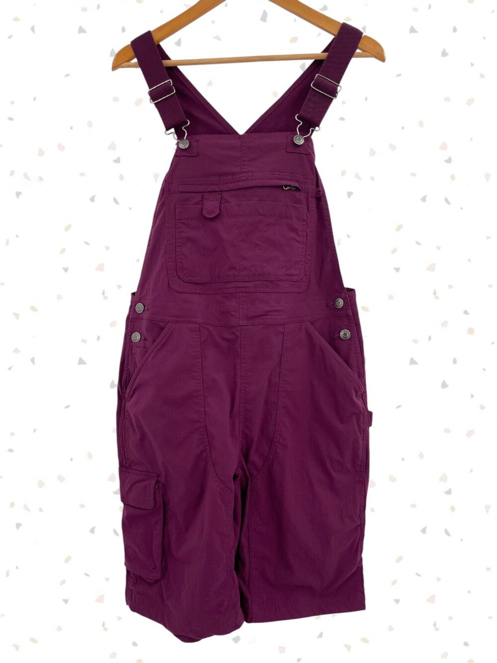 Duluth Trading Purple Overall Shorts Plum Berry Gardening Chore Shortalls Size S